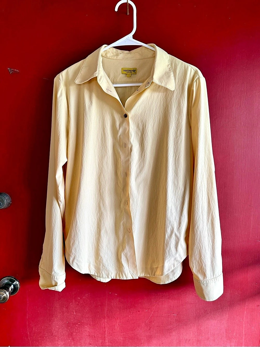 HIKERKIND Trail Sun Shirt Button Down Yellow Medium
